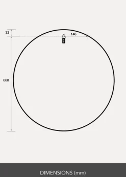 Spejl Reflection Sort 70 cm Ø