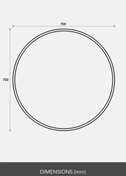 Spejl Reflection Sort 70 cm Ø