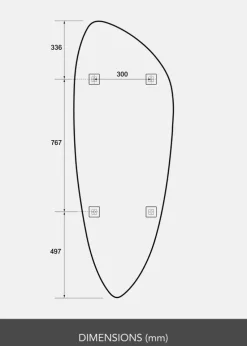 Spejl Slim Clear 160x57 cm
