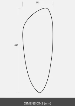 Spejl Slim Clear 160x57 cm