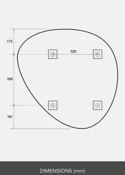 Spejl Soft Triangle 70x70 cm