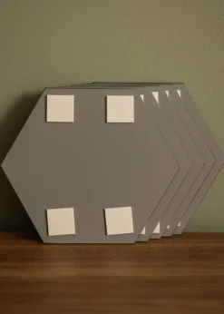 Spejl Sæt Hexagon 18x21 cm - 5 Stk.