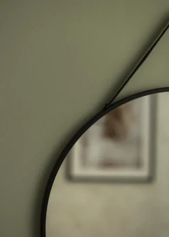 Spejl Trapani Sort 60 cm Ø