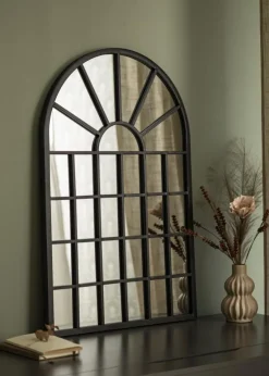 Spejl Window Dome Sort 60x90 cm