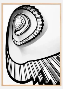 Spiral stairs BW Plakat (21x29.7 cm (A4))