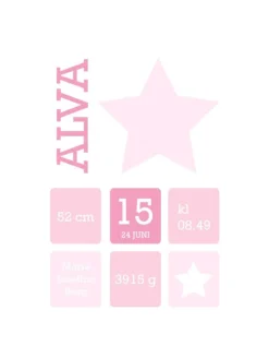 Star Birth Poster Pink (21x29,7 cm (A4))