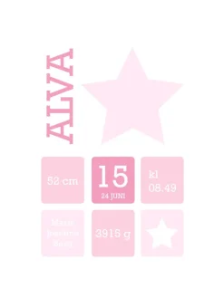 Star Birth Poster Pink (21x29,7 cm (A4))