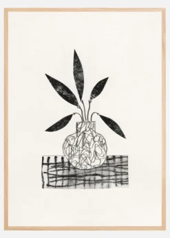 Still Life With a Vase and Five Leaves Plakat (21x29.7 cm (A4))