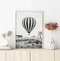 Striped Balloon Plakat (21x29.7 cm (A4))