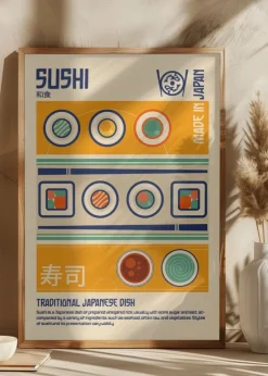 Sushi Japanese Food Print Plakat (21x29.7 cm (A4))