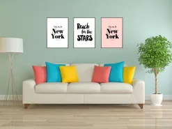 Take me to New York - Pink Plakat (21x29.7 cm (A4))