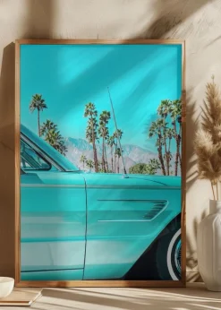 Teal Thunderbird in Palm Springs Plakat (21x29.7 cm (A4))