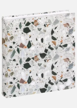 Terrazzo stone Album Sort - 28x29 cm (60 Hvide sider / 30 ark)