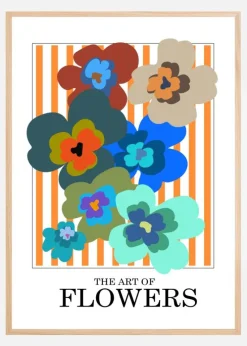 The Art Of Flowers Orange Stripe Plakat (21x29.7 cm (A4))
