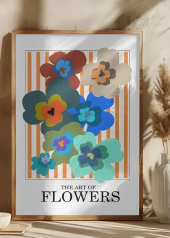 The Art Of Flowers Orange Stripe Plakat (21x29.7 cm (A4))