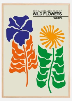 The Illustrated Book Of Wild Flowers Vol.2 Greige Plakat (21x29.7 cm (A4))