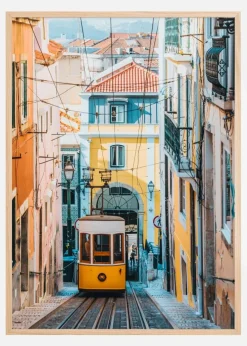 Trolley car in city Plakat (21x29.7 cm (A4))