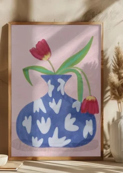 Tulpe in vase Plakat (21x29.7 cm (A4))