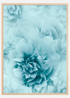 Turquoise flowers Plakat (21x29.7 cm (A4))