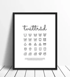 Tvättråd - Hvid Plakat (21x29.7 cm (A4))