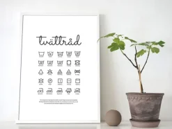 Tvättråd - Hvid Plakat (21x29.7 cm (A4))