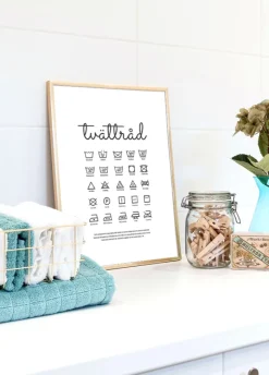 Tvättråd - Hvid Plakat (21x29.7 cm (A4))