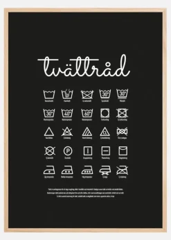 Tvättråd - Sort Plakat (21x29.7 cm (A4))