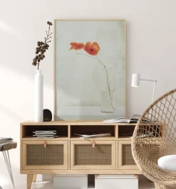 Two Poppies In A Bottle Plakat (21x29.7 cm (A4))