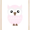 Ugle Solo - Rosenrosa Plakat (30x40 cm)