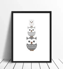 Ugle Triss - tåget grå Plakat (30x40 cm)