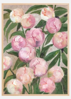 Valenty painterly peonies Plakat (21x29.7 cm (A4))