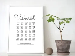 Vaskeråd - Hvid Plakat (21x29.7 cm (A4))