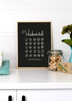 Vaskeråd - Sort Plakat (21x29.7 cm (A4))