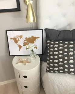 Verdenskart i Gull - Foliert Plakat (30x40 cm)