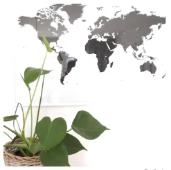 Verdenskort - Sort Plakat (21x29.7 cm (A4))