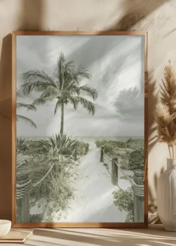 Vintage path to the beach Plakat (21x29.7 cm (A4))