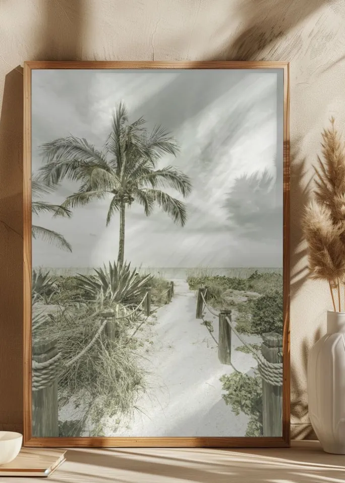 Vintage path to the beach Plakat (21x29.7 cm (A4))