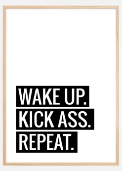 Wake Up Kick Ass Repeat II - Plakat (21x29.7 cm (A4))