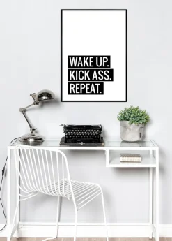 Wake Up Kick Ass Repeat II - Plakat (21x29.7 cm (A4))
