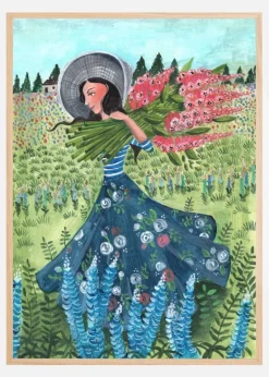 Walking with fieldflowers Plakat (21x29.7 cm (A4))