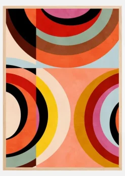 Warm Colors Bauhaus Geometry3 Plakat (21x29.7 cm (A4))