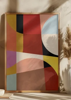 Warm Colors Bauhaus Geometry2 Plakat (21x29.7 cm (A4))