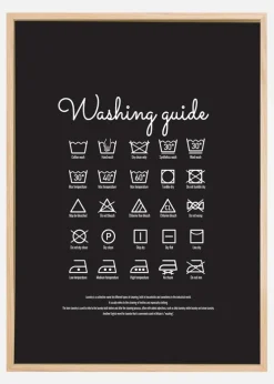 Washing guide - Black Plakat (21x29.7 cm (A4))