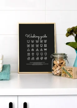 Washing guide - Black Plakat (21x29.7 cm (A4))