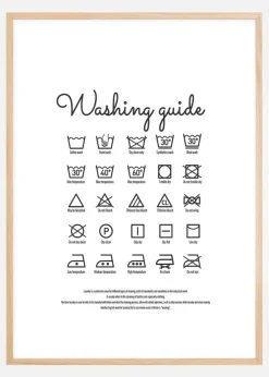 Washing guide white Plakat (21x29.7 cm (A4))