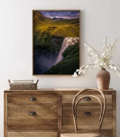 Waterfall On The Hill Plakat (21x29.7 cm (A4))