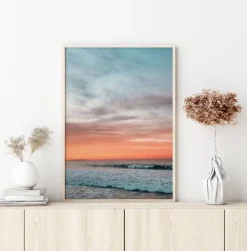 Waves Under Sunset Plakat (21x29.7 cm (A4))