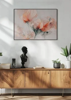 Wild Flowers On Beige Background Plakat (21x29.7 cm (A4))