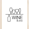 Wine & dine - Hvid med Sort tryk Plakat (30x40 cm)