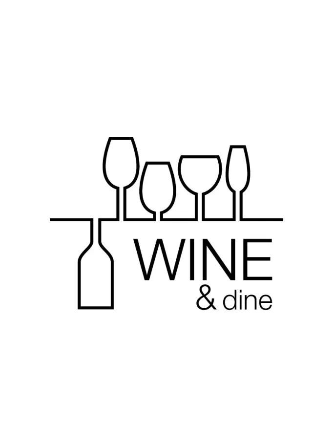 Wine & dine - Hvid med Sort tryk Plakat (30x40 cm)